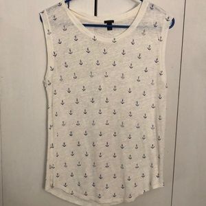 ⚓️ J Crew Linen Anchor Tank ⚓️